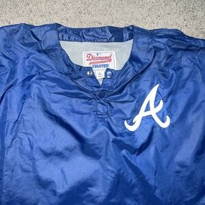 Vintage 90s Atlanta Braves Starter Diamond Collection Batting Windbreaker Men XL